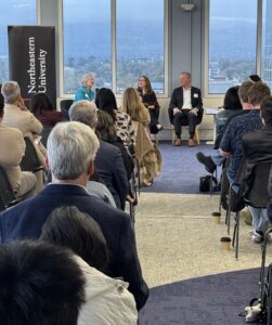 A view from the audience of the panel as Caroline Simard speaks