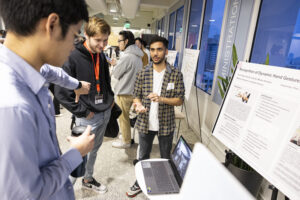Mandar explaining his research on computer vision to other students
